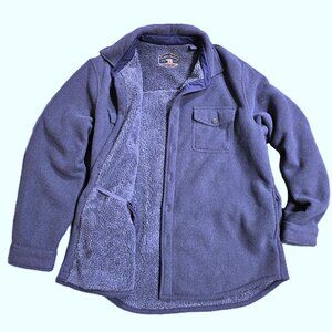 Freedom Foundry Men's Large Blue Waffle Grid Fleece Shirt Jacket Shacket
